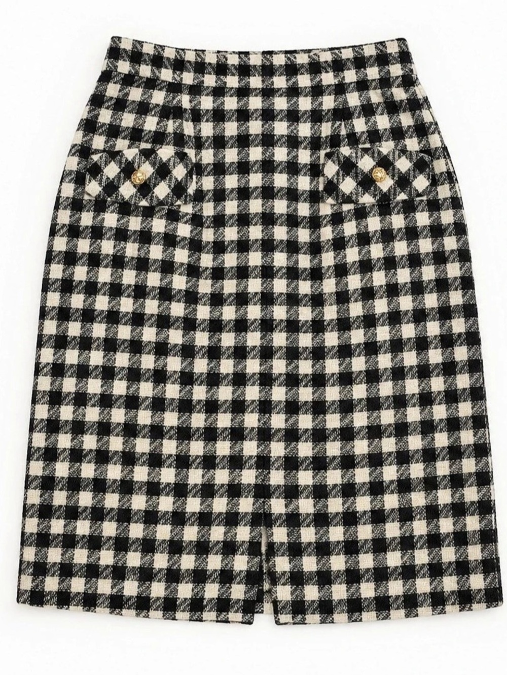 Saks Fifth Avenue Checkered Skort in Black & Cream Like New